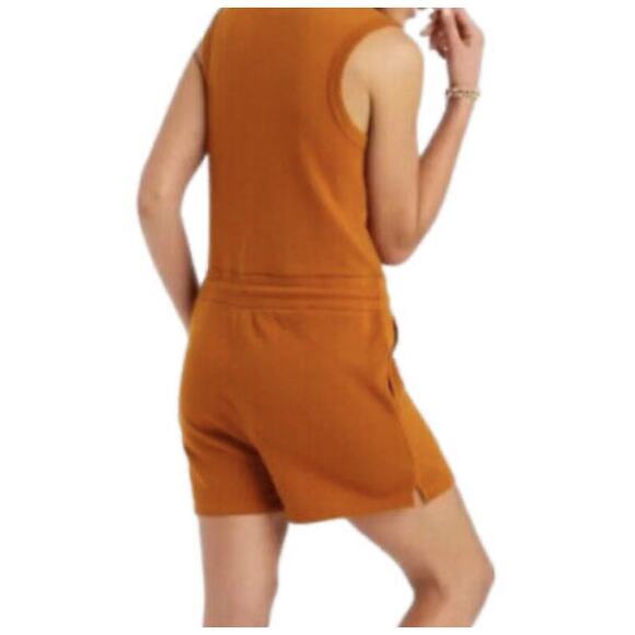 Universal Thread Romper Jumpsuit Shorts Copper/Orange/Rust Terry Women XS V-neck - Picture 7 of 12